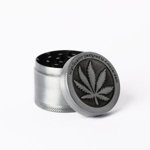 Alternative view of SILVER SINGLE LEAF 50MM 4PC HERB GRINDER